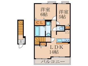 ロータス川宮１の物件間取画像